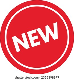 Red new button icon vector . New badge sticker