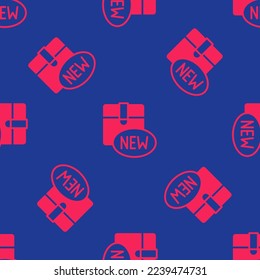 Icono de la colección Red New aislado con un patrón transparente en fondo azul.  Vector