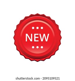 Red New Label, Red New Promotion, Red New Tag, Red New Badges Design Vector.