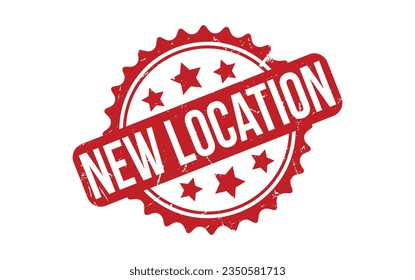 Red New Location Rubber Stamp Seal Vector