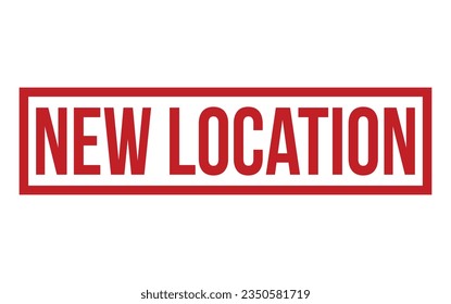 Red New Location Rubber Stamp Seal Vector