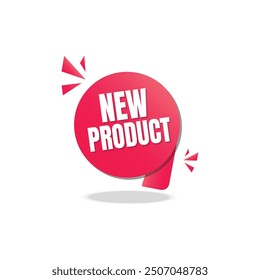 Red new product bagde. Modern web banner element