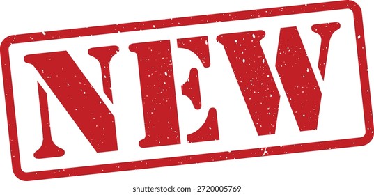 Red NEW stamp on white background