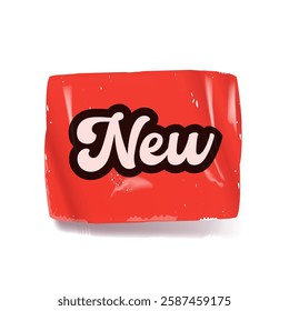 Red new sticker isolated on white. Price sticker, sale sticker, price tag, retro label, sale or discount sticker, promotional badge set, shopping label