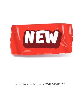 Red new sticker isolated on white. Price sticker, sale sticker, price tag, retro label, sale or discount sticker, promotional badge set, shopping label