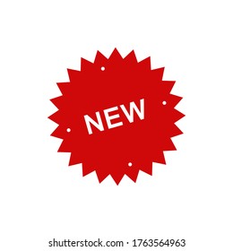 diseño vectorial de promoción de pegatinas nuevas rojas
