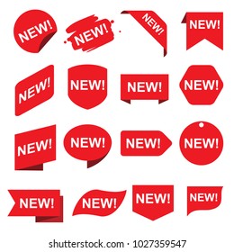 Red new stickers set