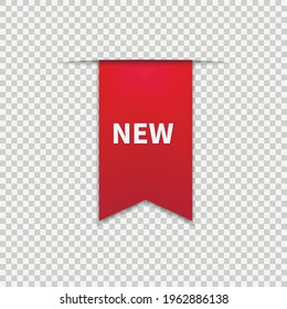 Red new sticker.Vector illustration isolated on white background.Eps 10.