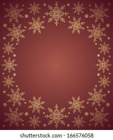 Red New Year background card with snowflake 