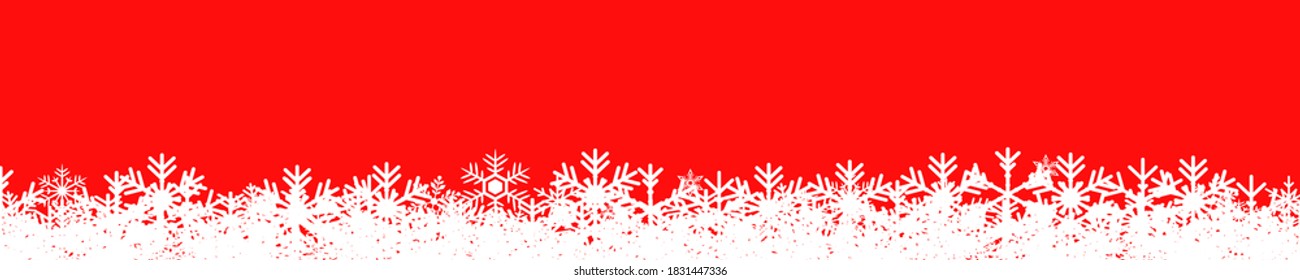 Rotes Neujahr - Hintergrund mit weißem Schneeflocken - Vektorgrafik