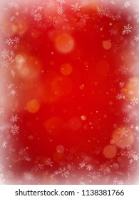 Red New Year and Merry Christmas frame with snowflakes. EPS 10