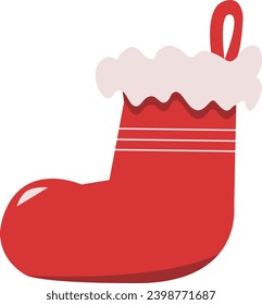 red New Year's sock on a white background