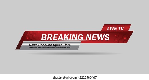 Red news lower third banner design template