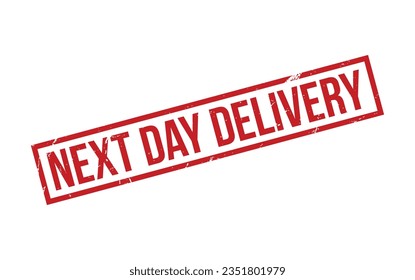 Red Next Day Delivery Rubber Stamp Seal Vector