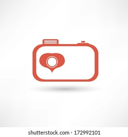 Red nice camera icon