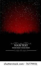 Red night sky card