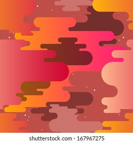 Red Night sky cloud Seamless Pattern Vector illustration