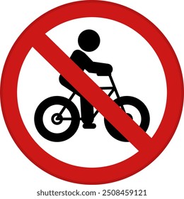 Red No Bicycles Sign. Vector Icon. Prohibitory Road Sign