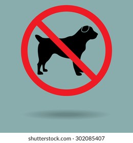 Red No dog sign, vector illustration