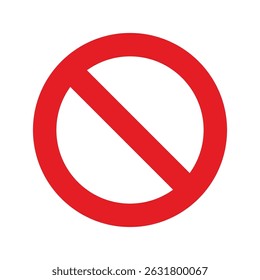 Red no entry and no parking prohibition symbols, a warning illustration of forbidden traffic law