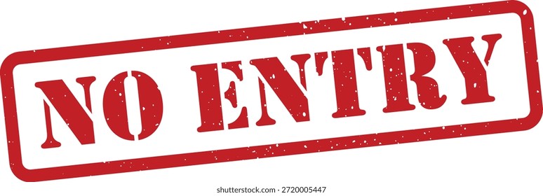 Red No Entry sign with distressed texture