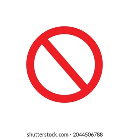 Red no entry sign, isolated on white background