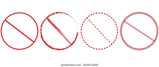  red no sing set. general prohibition restricted or forbidden circle backslash icon.