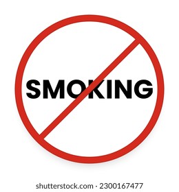 Red No Smoking Sign icon with Shadow vector illustration