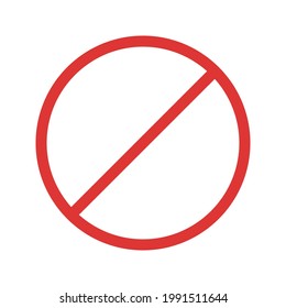 Red no symbol. Circle red warning icon vector illustration