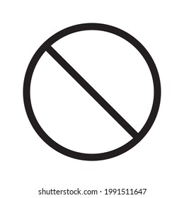 Rojo no símbolo. Ilustración vectorial del icono de advertencia roja circular