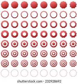 Red nonagon set