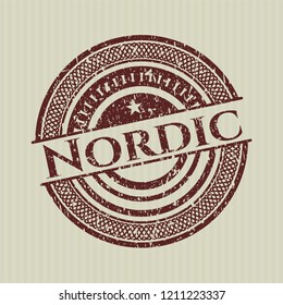 Red Nordic rubber grunge texture seal