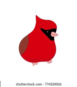 red Northern cardinal. cartoon character