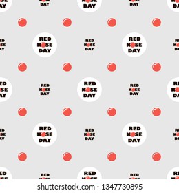 Red nose day. abstract Seamless vector pattern.