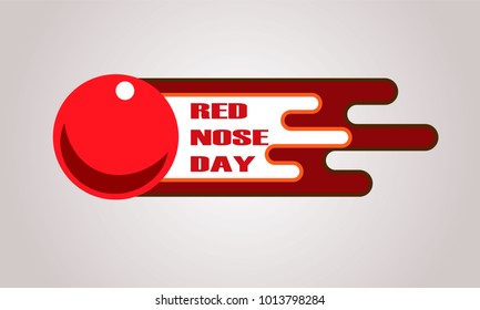  Red nose day card. Vector illustration.