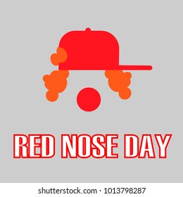  Red nose day card. Vector illustration.