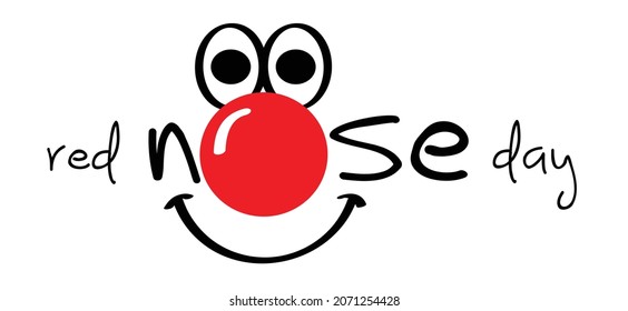 Red nose day concept. Carnival, red ball. emoticon, emoji face smiling and moustache, mustache or beard men face. Clown's face. Cartoon vector cool sign for banner or card. 