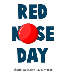 Red Nose Day illustration. Vector. Flat design.