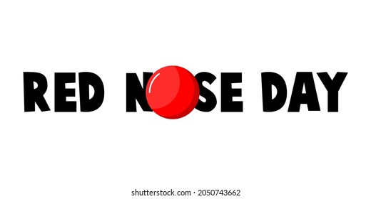 Red Nose Day illustration. Vector. Flat design.