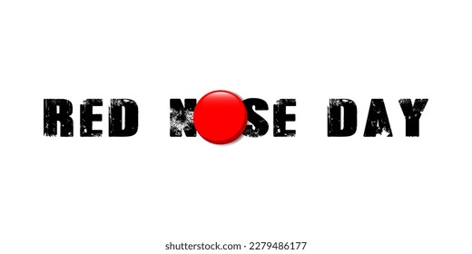Red Nose Day illustration. Vector. Flat design.