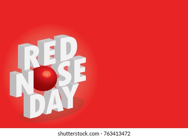 Red Nose Day poster on red background 