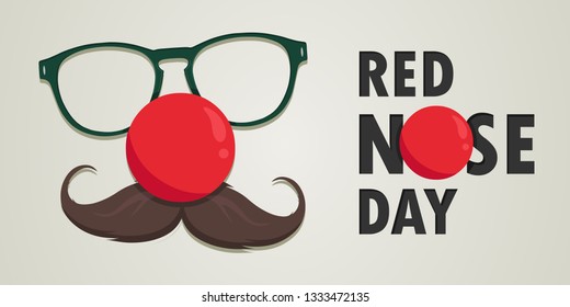 Red Nose Day Vector Card.  Vector illustration.