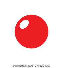 Diseño plano de Vector de silueta de icono de nariz roja sobre fondo blanco.