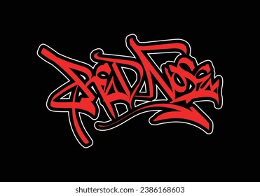 Estilo de etiqueta de graffiti de palabra RED NOSE