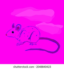 red nosed mouse portrait illustration
