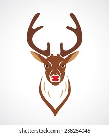 Red nosed reindeer - vector illustration
