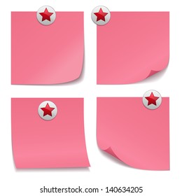Red note with red glossy button