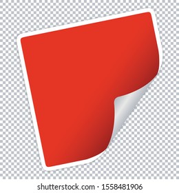 red note paper on transparent background