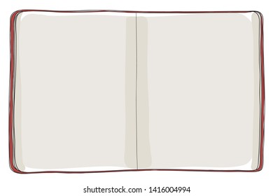 red notebook hand drawn art vector illustration