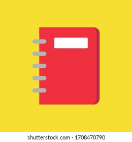 red notebook icon , diary planner note , vector , illustrator.